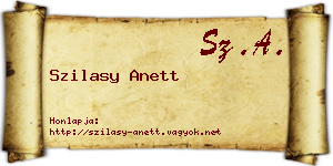 Szilasy Anett névjegykártya